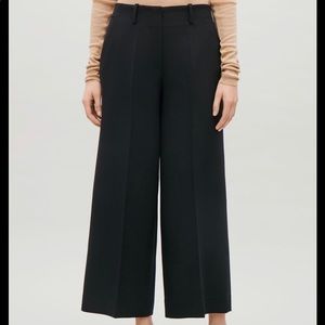 COS black wide leg culotte pants